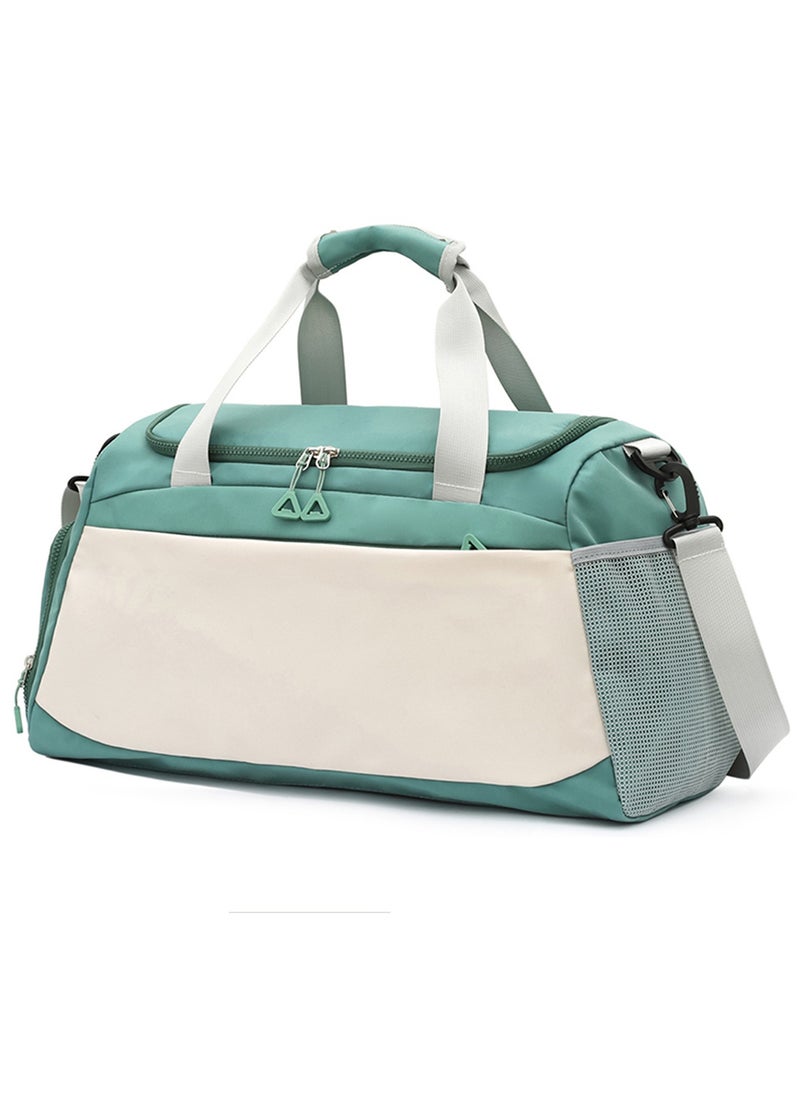 Qiccijoo Qiccijoo Sports Gym Bag Travel Duffel Bag with Shoes Compartment and Wet Pocket for Men Women,50L Large Weekend Overnight Luggage Bag Carry on Bag Yoga Tote Bags(Green)  - Image 1