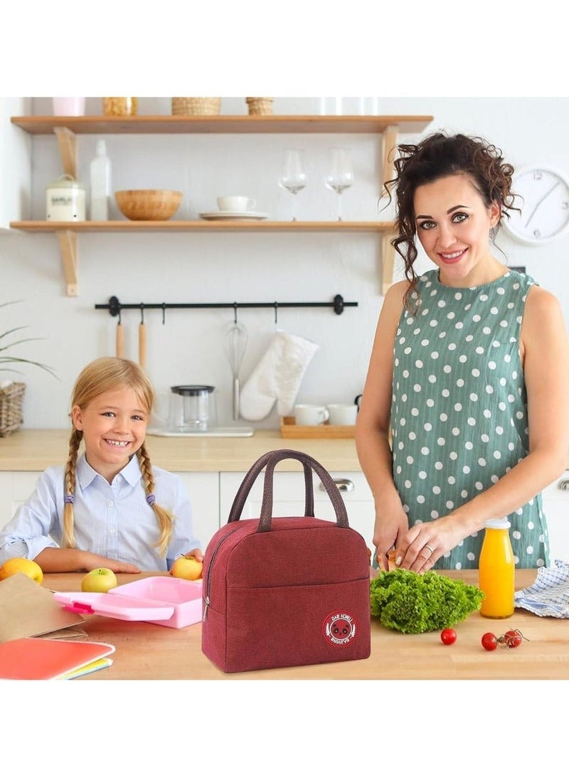 Insulated Lunch Bag, Small Cooler Bag, Waterproof and Leakproof, Lunch Organizer for Work, School, Picnics (Red) - Image 3
