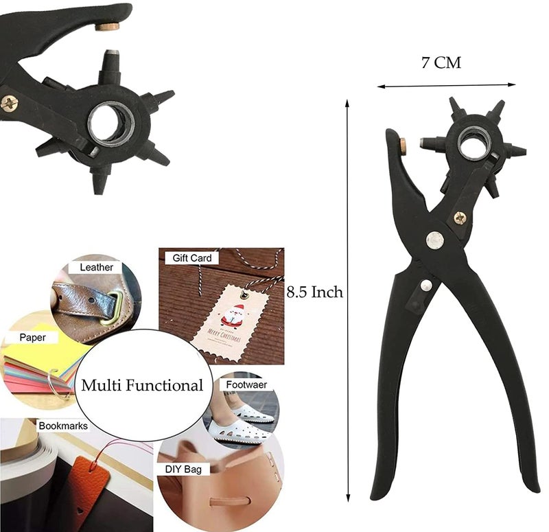 Revolving Leather Belt Punching Machine Large Heavy Duty Holes Punches Maker Tool for Leather Paper Cardboard Craft Items Shoes and MultiPurpose  - Image 2
