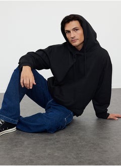 Black Oversize/Wide Cut Basic Hooded Sweatshirt with Fleece Inside TMNAW23SW00195 - pzsku/ZBFFD7C79D0284BE821B7Z/45/_/1730939999/8b228ff6-085b-473e-a100-2854f114152b