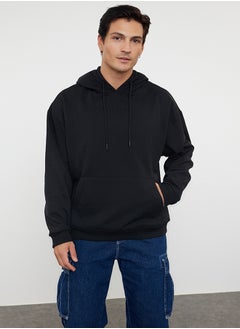 Black Oversize/Wide Cut Basic Hooded Sweatshirt with Fleece Inside TMNAW23SW00195 - pzsku/ZBFFD7C79D0284BE821B7Z/45/_/1730940004/94fe99b8-66ea-4868-96e7-5744a28e38f8