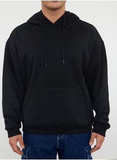 Black Oversize/Wide Cut Basic Hooded Sweatshirt with Fleece Inside TMNAW23SW00195 - pzsku/ZBFFD7C79D0284BE821B7Z/45/_/1730940011/f310bbfc-052b-4c53-9e6b-564cb196db32