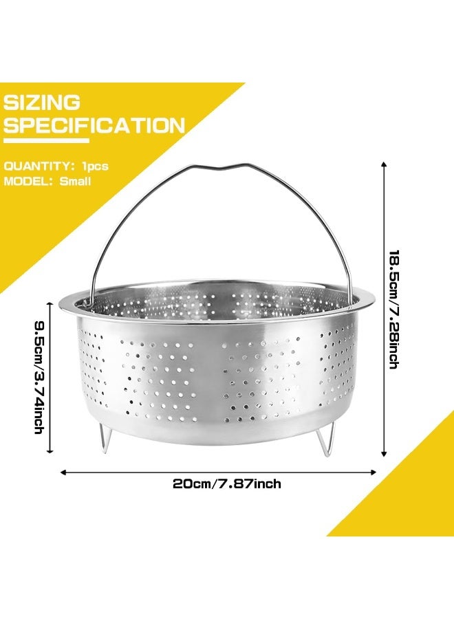 Stainless Steel Steamer Basket with Handle, Rice Cooker Steaming Basket, Metal Steamer Insert for Vegetables, Seafood & Eggs, Fits Pressure Cookers & Woks - Image 2