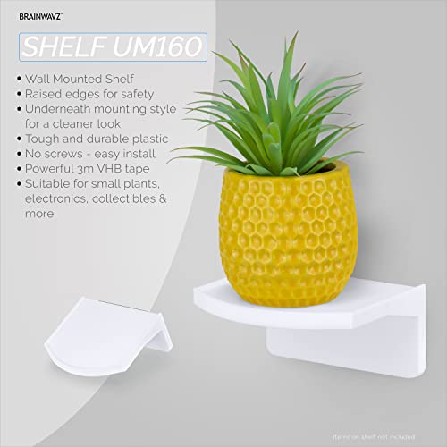 Brainwavz Screwless Floating Shelf Mount for Security Cameras Baby Monitors Speakers Plants Toys & More, Universal Holder Strong Adhesive, 114m x 112mm (UM160) - Image 4