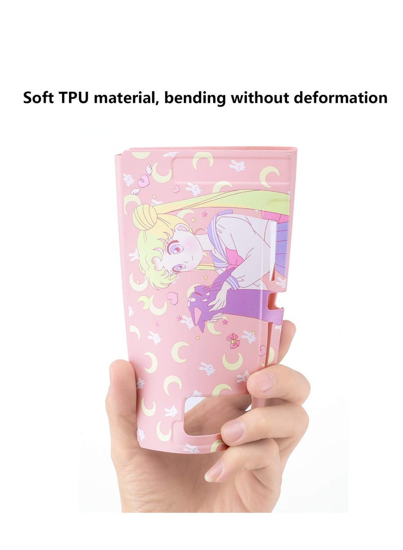 SYOSI Cute Protective Case for Nintendo Switch - Soft Slim Grip Cover Shell for Console and Joy-Con with Screen Protector, Thumb Grips, Anti-Scratch (Sailor Moon) - Image 5