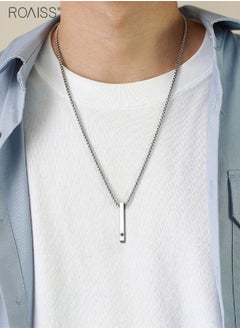 roaiss Men's Simple Titanium Steel Necklace Personalized Star Carved Waterproof Sweat Proof Fashion Necklace  - Image 3