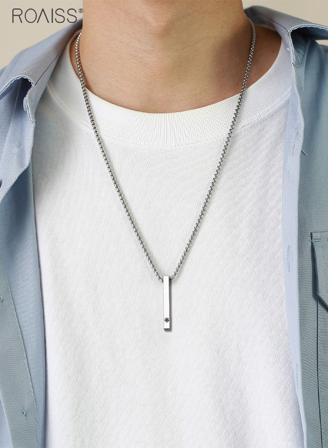 roaiss Men's Simple Titanium Steel Necklace Personalized Star Carved Waterproof Sweat Proof Fashion Necklace  - Image 3