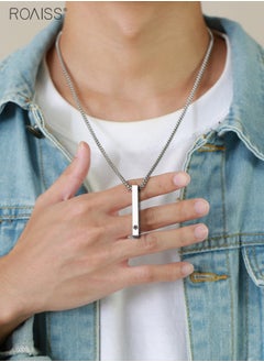 roaiss Men's Simple Titanium Steel Necklace Personalized Star Carved Waterproof Sweat Proof Fashion Necklace  - Image 2