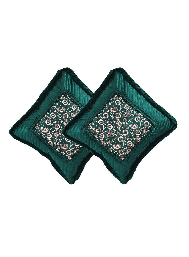 ManavRachit 310 TC Luxury Satin Gold Printed King Size Wedding Bedding Double Bed Bedsheet Set (Set of 8 Pieces) for Hotels, Home & Living Room- (Teal Green) - Image 5
