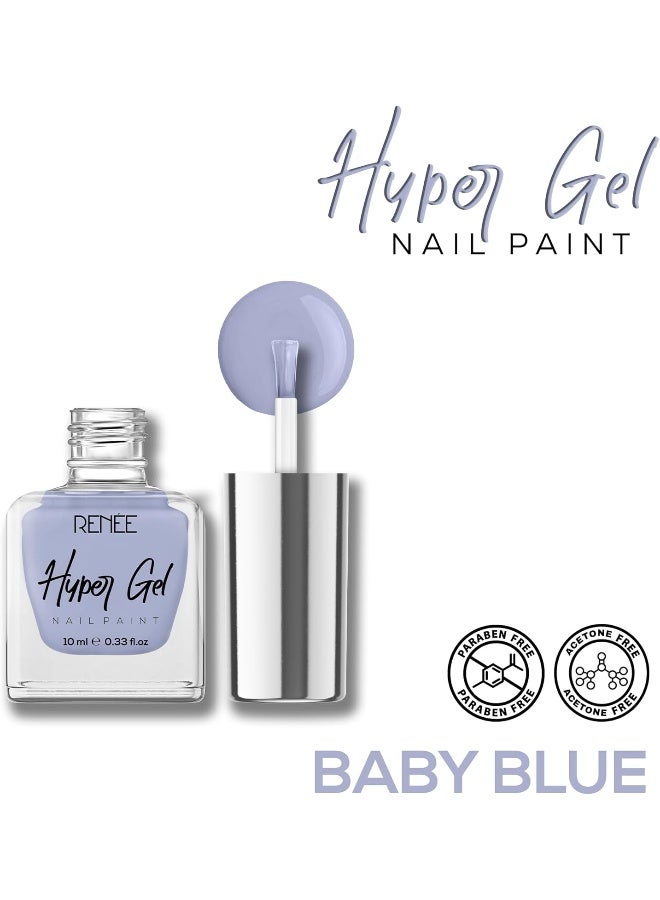 رينيه طلاء أظافر جل هايبر من رينيه - أزرق فاتح 10 مل، سريع الجفاف، لمسة نهائية لامعة، يدوم طويلاً، تركيبة مقاومة للتقشير مع طلاء عالي اللمعان، خالي من الأسيتون والبارابين - Image 5