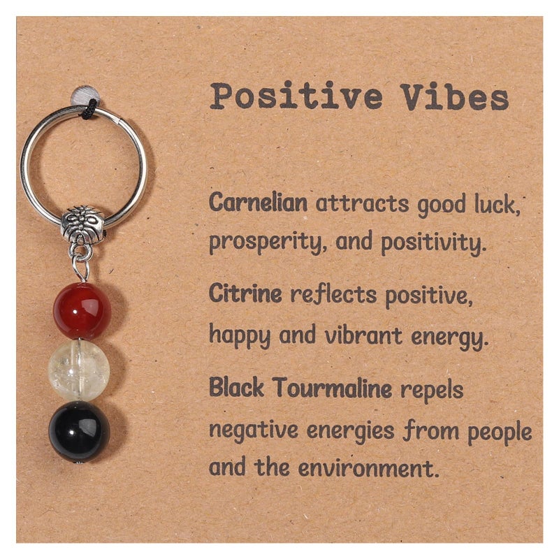 GINAZL Inspirational Encouragement Gifts for Women, Natural Healing Stones Keychain Accessory Positivity Gifts Chistmas Valentines day Birthday Gift for Friends Women Men(PV) - Image 1