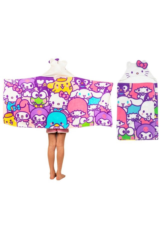 Franco منشفة هود للأطفال من هالو كيتي وأصدقائها، ناعمة جداً، للحمام/المسبح/الشاطئ، قطن تيري، 24 بوصة × 50 بوصة، (منتج مرخص رسمياً) من فرانكو - Image 1