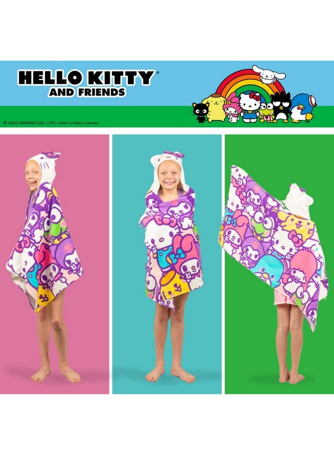 Franco منشفة هود للأطفال من هالو كيتي وأصدقائها، ناعمة جداً، للحمام/المسبح/الشاطئ، قطن تيري، 24 بوصة × 50 بوصة، (منتج مرخص رسمياً) من فرانكو - Image 5