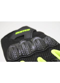 Ebakbak Motorcycle Summer Gloves Shock Absorbing Protection Mesh Fabric Wire Touch Motor Gloves Green  - Image 3