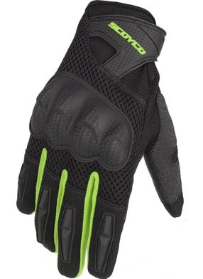 Ebakbak Motorcycle Summer Gloves Shock Absorbing Protection Mesh Fabric Wire Touch Motor Gloves Green  - Image 1