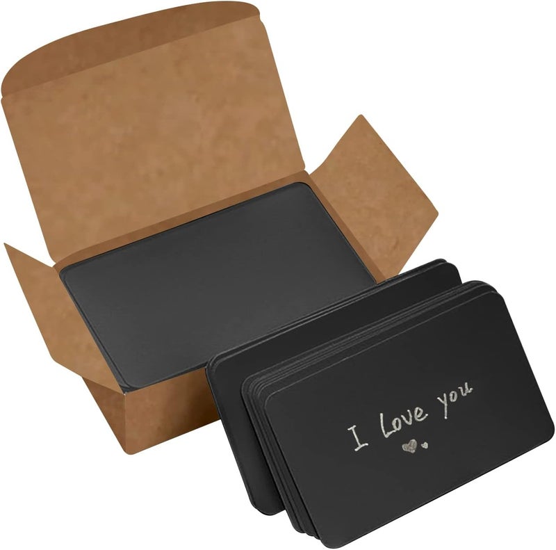 VANRA 300 Small Blank Index Cards Color Cardstock Study Flash Cards, 3.5x2 inches, Unruled with Rounded Corners (Black, 300/Pack) - Image 1