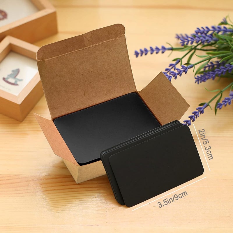 VANRA 300 Small Blank Index Cards Color Cardstock Study Flash Cards, 3.5x2 inches, Unruled with Rounded Corners (Black, 300/Pack) - Image 2