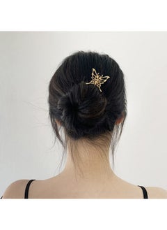 Cinaci Cinaci 12 Pack Gold Decorative Chinese Vintage Butterlfy Flower Metal Hair Sticks Chopsticks Retro Hair Pins Forks Hairpins Hair Bun Updo Holders Long Thick Hair Accessories for Women Girls  - Image 3