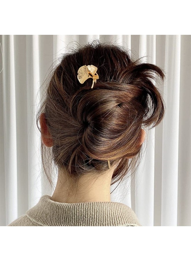 Cinaci Cinaci 12 Pack Gold Decorative Chinese Vintage Butterlfy Flower Metal Hair Sticks Chopsticks Retro Hair Pins Forks Hairpins Hair Bun Updo Holders Long Thick Hair Accessories for Women Girls - Image 2