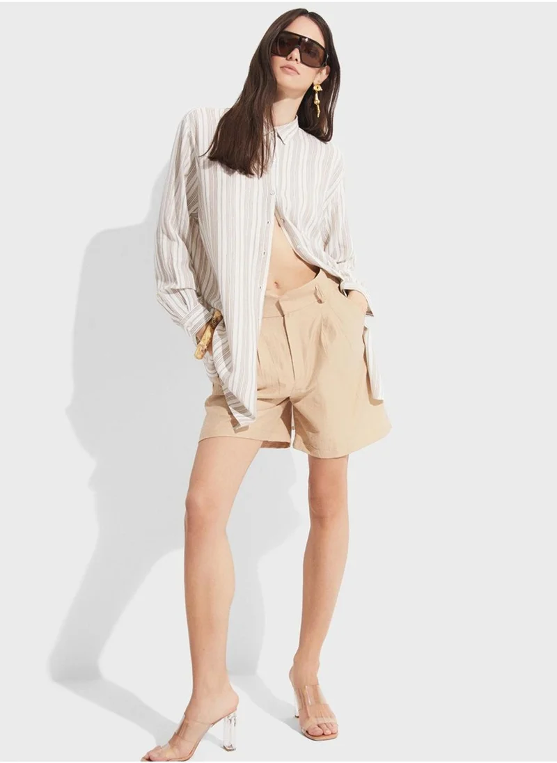جون Striped Button Down Shirt
