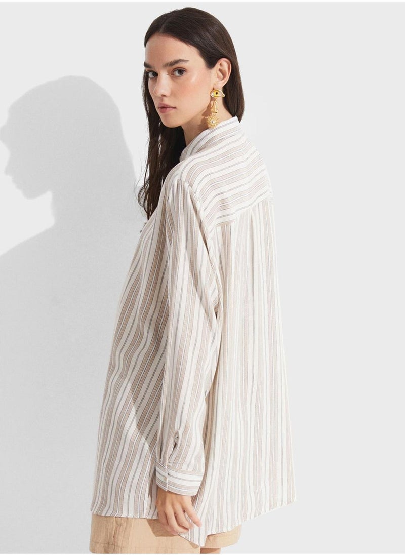 JUNE Striped Button Down Shirt - Image 2