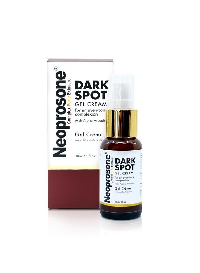 Neoprosone نيوبروسون، كريم جل للبقع الداكنة - 1 أونصة سائلة / 30 مل - كريم جل للوجه، يقلل من حب الشباب، بقع الشمس، بقع العمر على الوجه، الركب، المرفقين، اليدين، المناطق الخاصة - Image 1