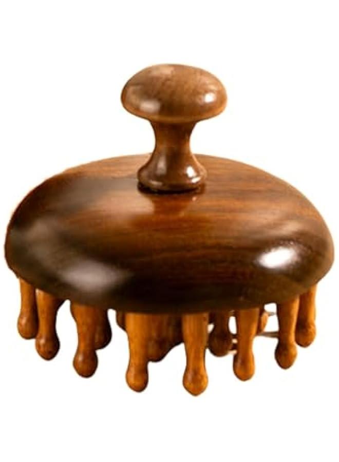 إسكدنيا Massage Hair Brush,Sandwood Hair Scalp Massager with 28 Pins, Wooden Scalp Massage Comb, Wooden with Handle, for Men and Women, Full Body Hair Brush - Image 1