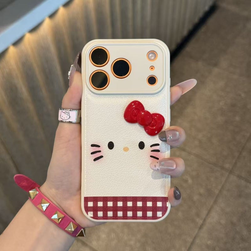 Three-Dimensional Bow Blush Kt Expression Suitable for Apple 17Promax Air Cushion Mobile Phone Case Iphone16 Autumn and Winter 15 - Image 3