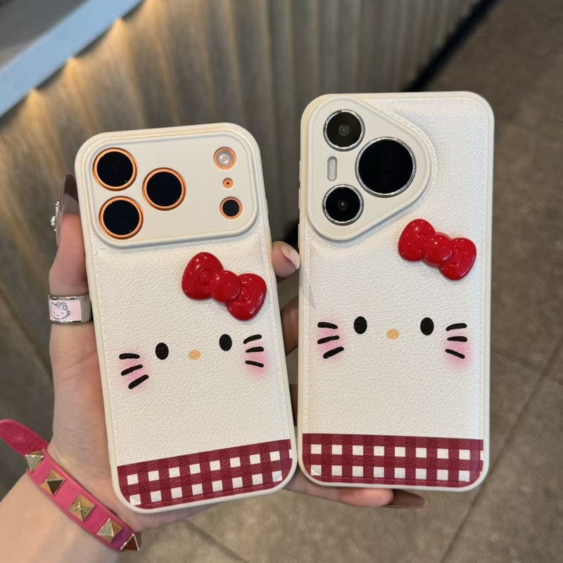 Three-Dimensional Bow Blush Kt Expression Suitable for Apple 17Promax Air Cushion Mobile Phone Case Iphone16 Autumn and Winter 15 - Image 5