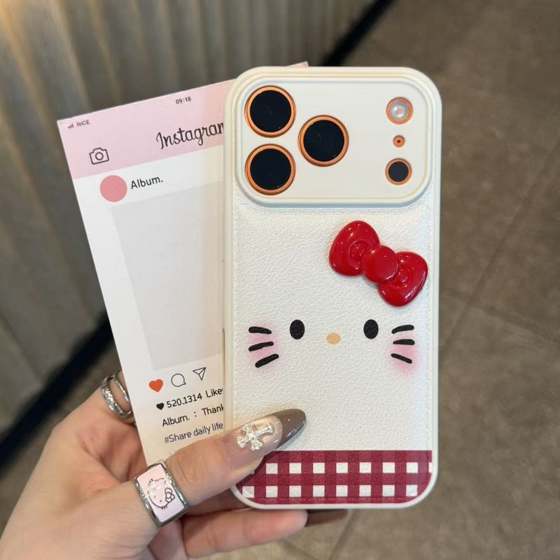 Three-Dimensional Bow Blush Kt Expression Suitable for Apple 17Promax Air Cushion Mobile Phone Case Iphone16 Autumn and Winter 15 - Image 4