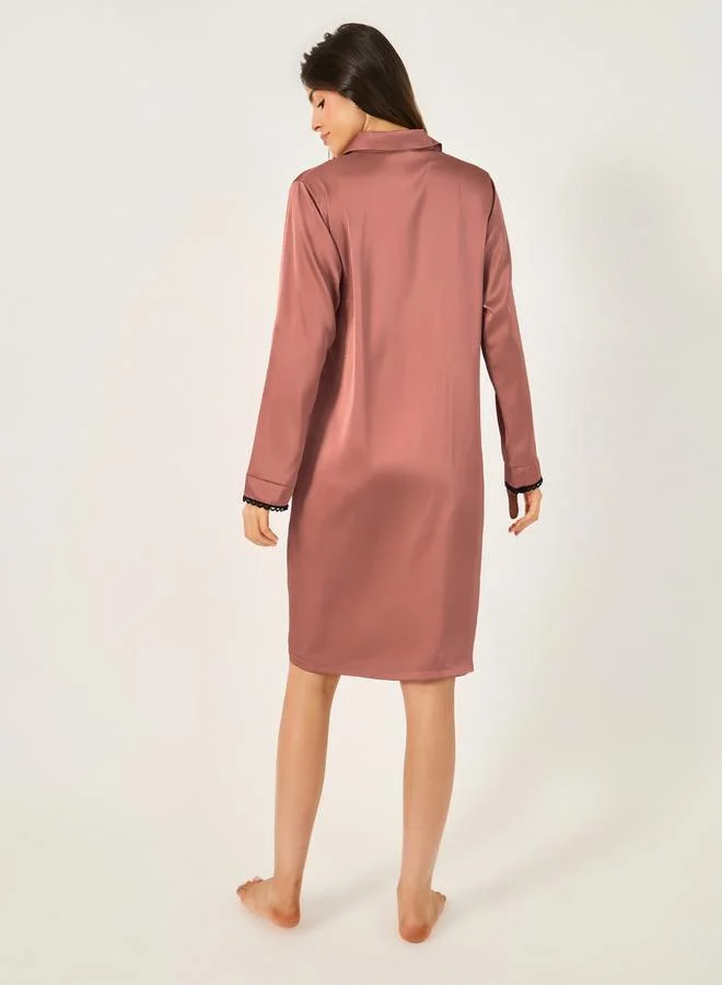 Styli Lace Pocket Detail Nightshirt