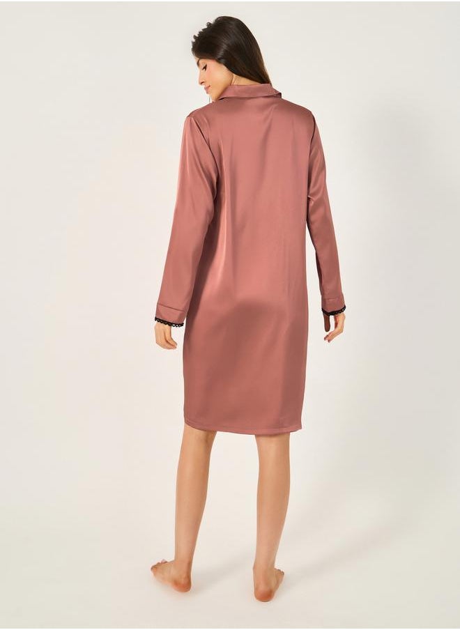 Styli Lace Pocket Detail Nightshirt  - Image 4