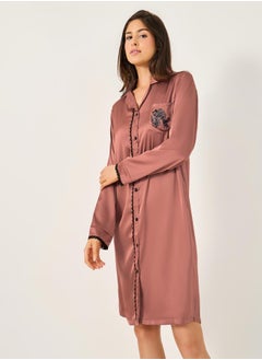 Styli Lace Pocket Detail Nightshirt  - Image 1