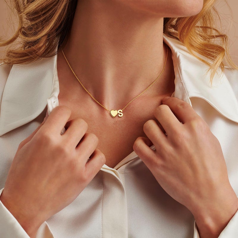Treasure Bender Initial Necklaces for Women Girls - Heart Initial A Necklace Teen Girl Gifts Trendy Stuff 5 6 7 8 9 10 11 12 Year Old Girl Birthday Gifts - Image 4