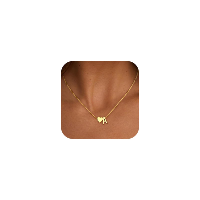 Treasure Bender Initial Necklaces for Women Girls - Heart Initial A Necklace Teen Girl Gifts Trendy Stuff 5 6 7 8 9 10 11 12 Year Old Girl Birthday Gifts - Image 1