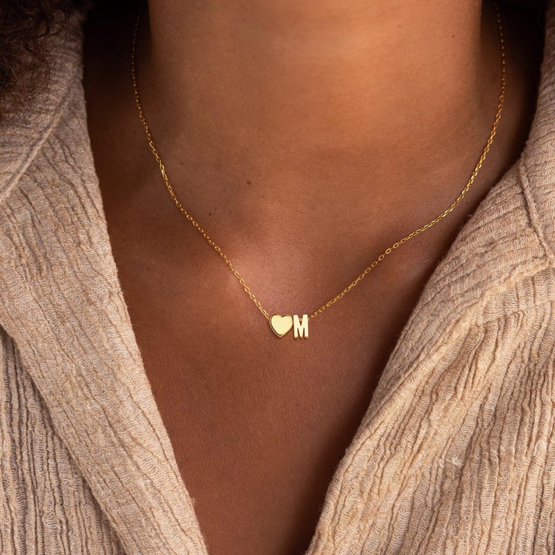Treasure Bender Initial Necklaces for Women Girls - Heart Initial A Necklace Teen Girl Gifts Trendy Stuff 5 6 7 8 9 10 11 12 Year Old Girl Birthday Gifts - Image 3