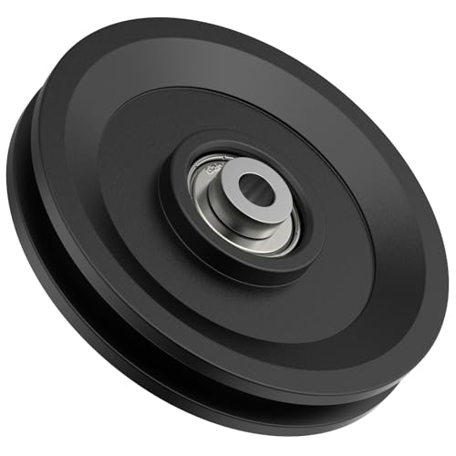 Mixizigoz 4.5 Inch / 114 MM Universal Nylon Bearing Pulley Wheel Replacement Compatible with Cable Machine Home Gym, Garage Door Pulley System, Weight Machine, Gym Equipment (Black-1 Pack) - Image 1