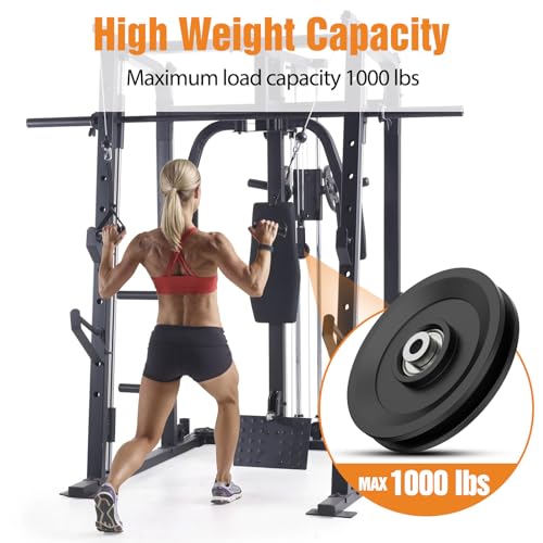 Mixizigoz 4.5 Inch / 114 MM Universal Nylon Bearing Pulley Wheel Replacement Compatible with Cable Machine Home Gym, Garage Door Pulley System, Weight Machine, Gym Equipment (Black-1 Pack) - Image 4