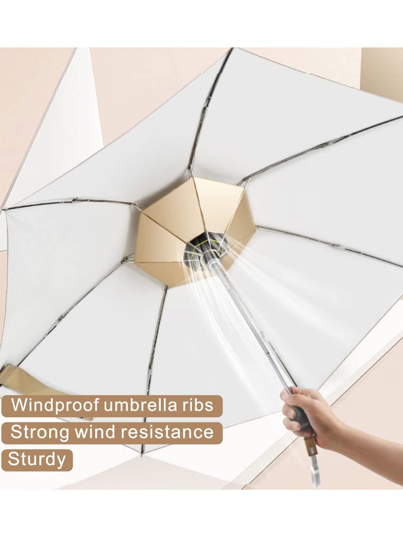 Umbrella Windproof Travel - Sun Protection with Fan and Illumination, Mini, Compact, Small, Folding Portable Backpack, Car, Shade Umbrellas for Rain Men Women - Image 2