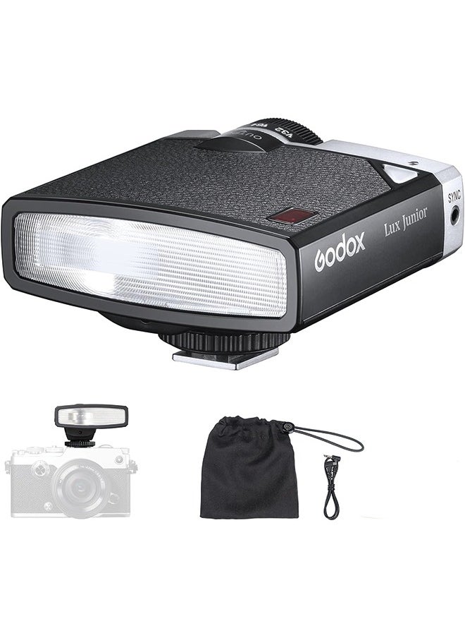 Godox Godox Lux Junior Retro Camera Flash, GN12 with 7 Levels Flash Power, CCT 6000K±200K with S1/S2 Optical Control for Fuji, for Canon, for Nikon, for Sony, for Olympus Camera  - Image 1