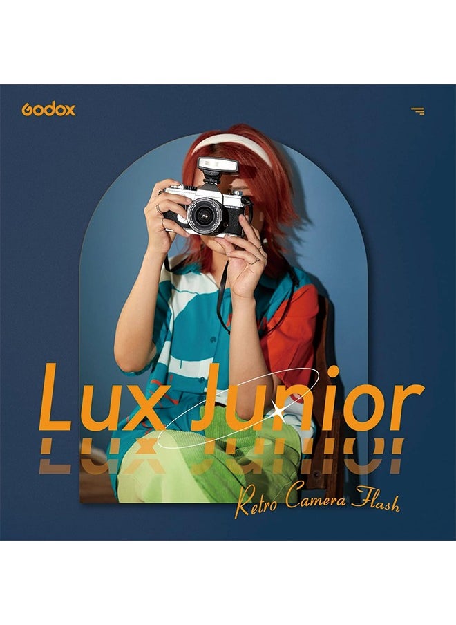 Godox Lux Junior Retro Camera Flash, GN12 with 7 Levels Flash Power, CCT 6000K±200K with S1/S2 Optical Control for Fuji, for Canon, for Nikon, for Sony, for Olympus Camera