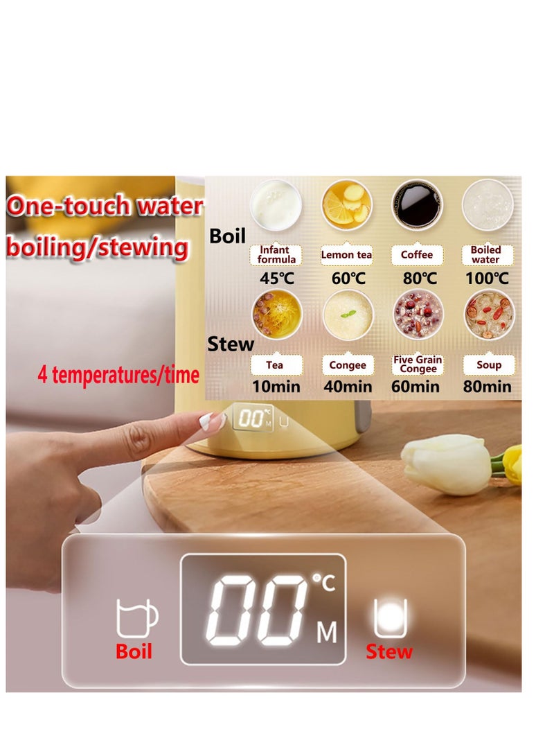 Excefore Temperature Control Smart Mug Warmer, 450 ML Adjustment of Temperature and Time Mini Electric Stew Cup, for Heating Coffee, Beverage, Milk, Tea, Green - Image 2