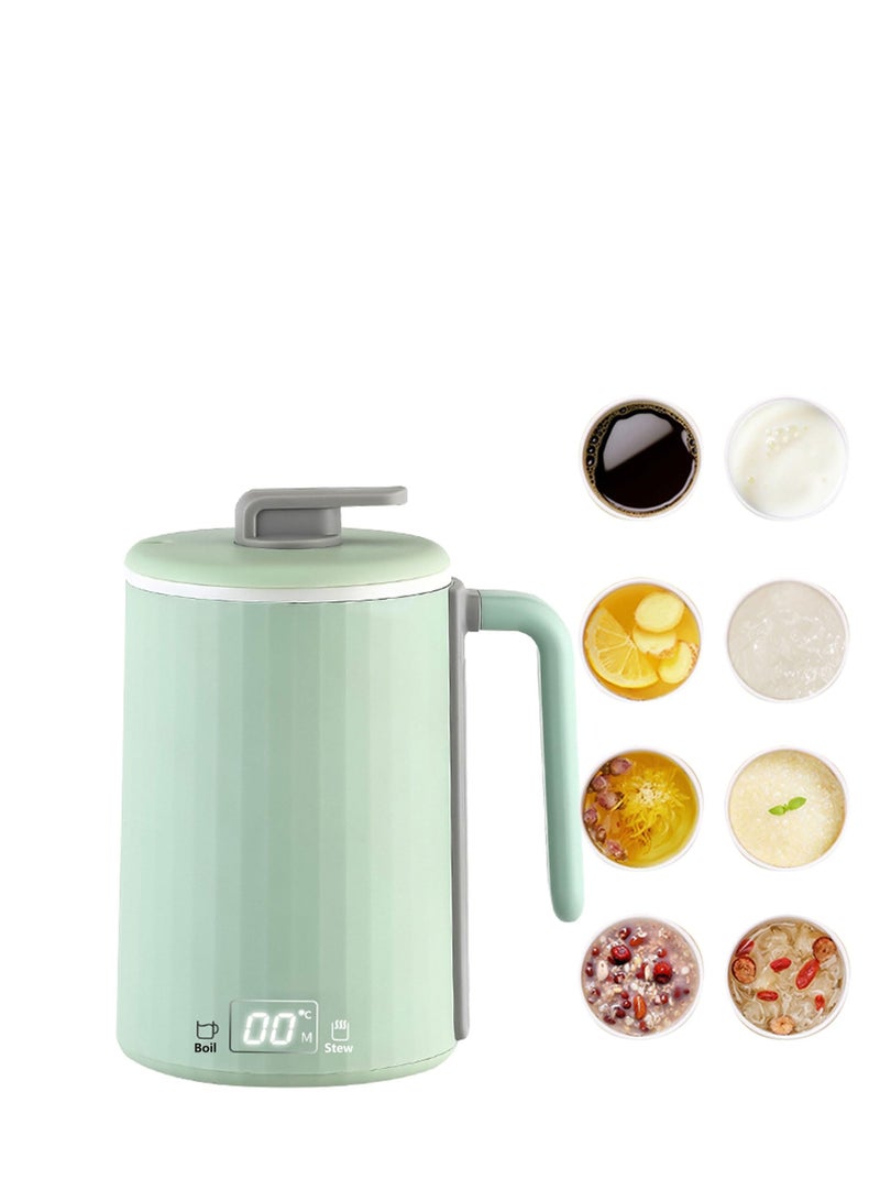 Excefore Temperature Control Smart Mug Warmer, 450 ML Adjustment of Temperature and Time Mini Electric Stew Cup, for Heating Coffee, Beverage, Milk, Tea, Green - Image 1