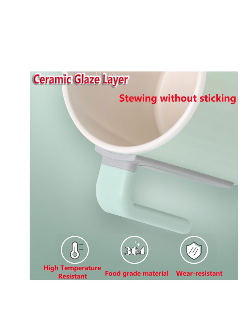 Excefore Temperature Control Smart Mug Warmer, 450 ML Adjustment of Temperature and Time Mini Electric Stew Cup, for Heating Coffee, Beverage, Milk, Tea, Green - Image 4