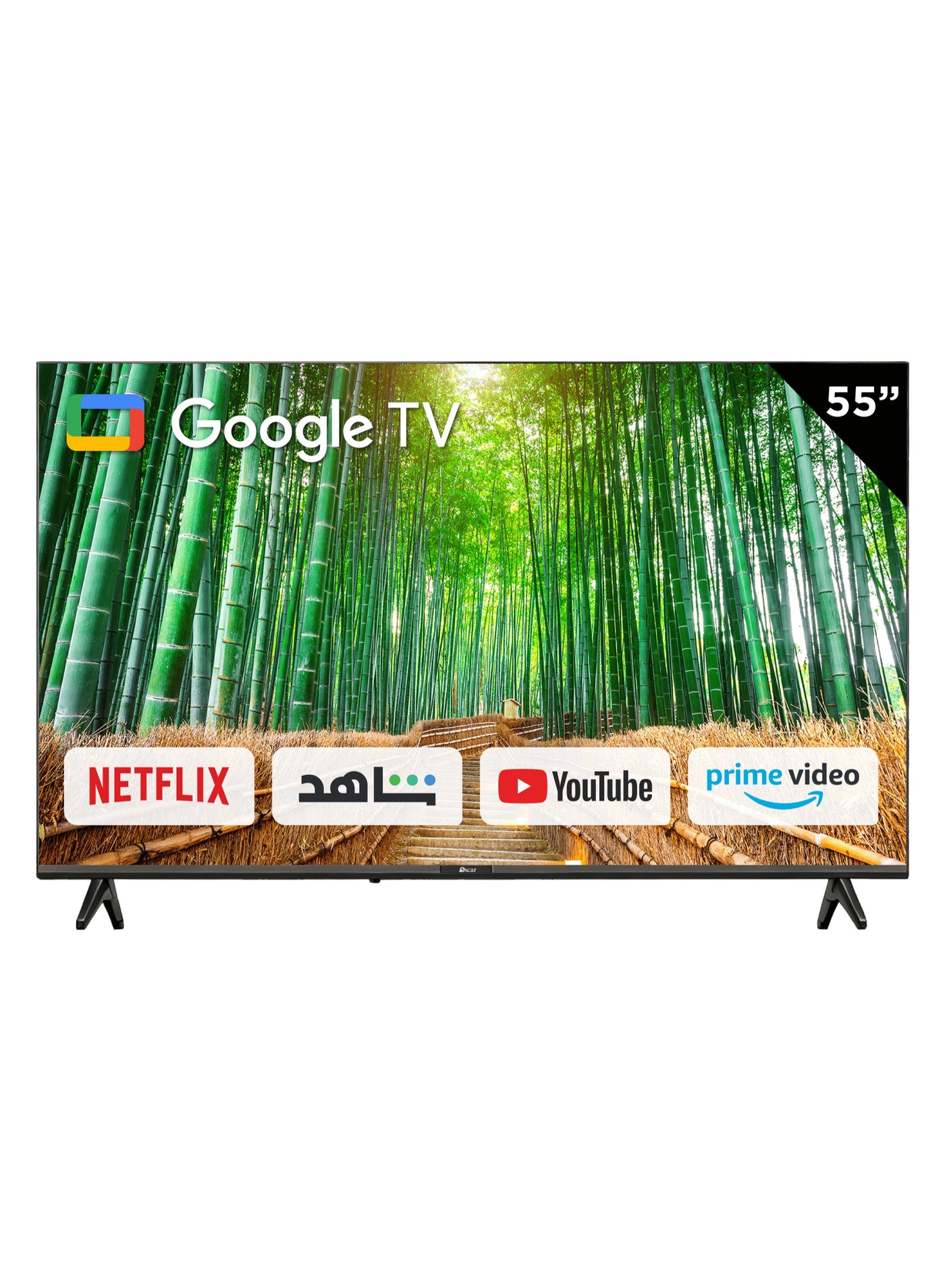 OSCAR 55‑Inch UHD 4K Smart TV - Google System, Voice Remote, HDMI3, USB2, Bluetooth, Dual‑Band WiFi - OS55G4KA