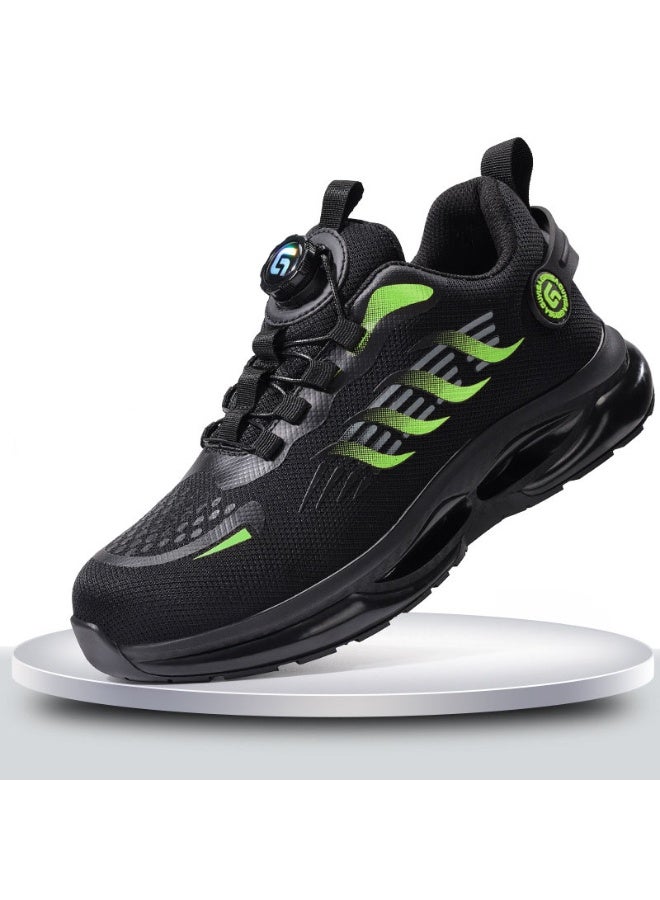 NIBEMINENT Rotating Buttons Work Safety Shoes For Men Men Steel Toe Shoes Puncture-Proof Men Work Sneakers Lightweight Protective Boots - Image 1