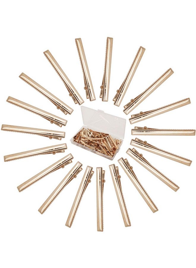 Qearl 50 Pieces 2.36 Inch Diy Alligator Hair Clips Gold Hair Clips With Teeth For Bows Diy Accessories Salon And Baby Girls Bows(6Cm) - Image 1
