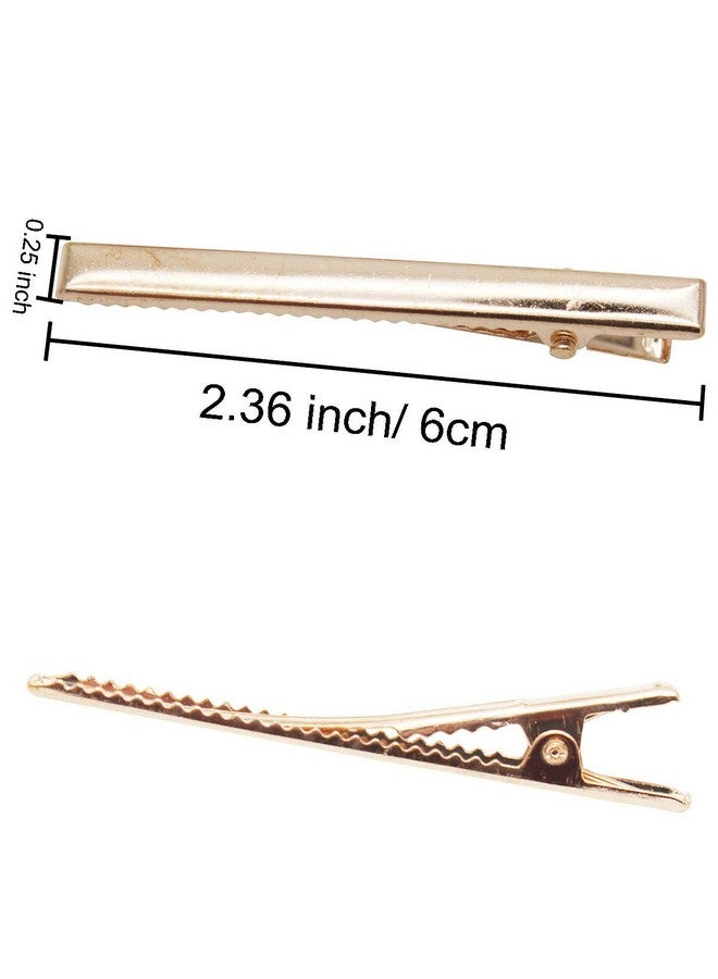 Qearl 50 Pieces 2.36 Inch Diy Alligator Hair Clips Gold Hair Clips With Teeth For Bows Diy Accessories Salon And Baby Girls Bows(6Cm) - Image 2