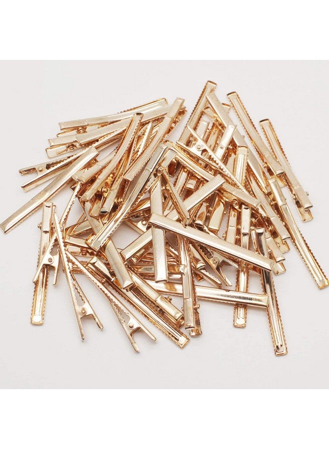 Qearl 50 Pieces 2.36 Inch Diy Alligator Hair Clips Gold Hair Clips With Teeth For Bows Diy Accessories Salon And Baby Girls Bows(6Cm) - Image 3