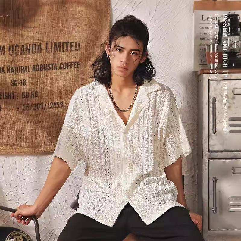 Men's Cuban Collar Short Sleeve Shirt - Image 1